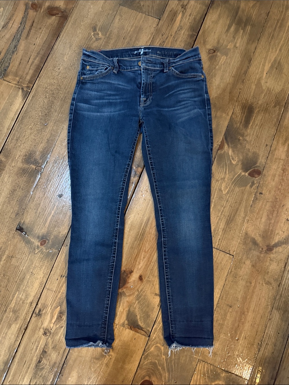 7 For All Mankind Dark Wash Skinny Jeans